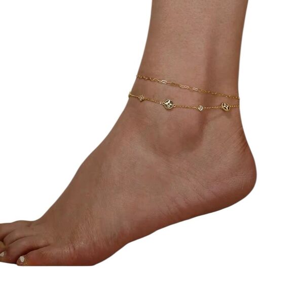 ENA925 14k Over Sterling Silver Anklet - Picture 3 of 5